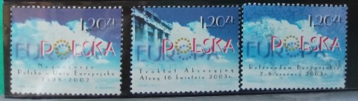 Zdjęcie oferty: Znaczki ** Polska 2002r Mi4016,4049,4051 Unia Euro