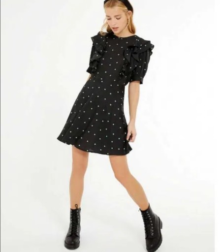 Zdjęcie oferty: Nowa czarna sukienka w groszki New Look 36 s