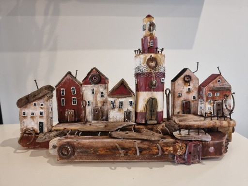 Zdjęcie oferty: Domki drewniane port latarnia wieszak handmade 