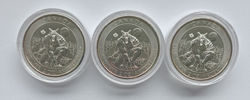 Zdjęcie oferty: 3 x Werewolf Wilkołak Canada 2 Oz Srebro 