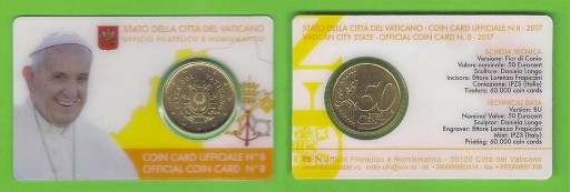 Zdjęcie oferty: Watykan 50 Euro Cent Papież Franciszek Nr 8 2017