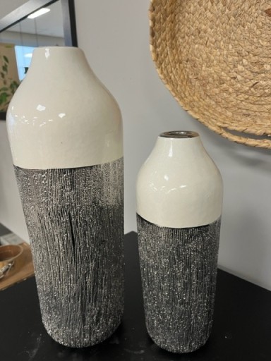 Zdjęcie oferty: WAZON CERAMICZNY BIAŁO-SREBRNY RABAT 20%