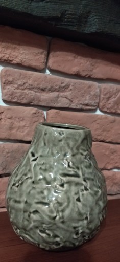 Zdjęcie oferty: Ceramiczny, zielony wazon