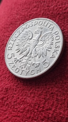 Zdjęcie oferty: 5 zł Głowa Kobiety 1933 r, piękna, kolekcjonerska