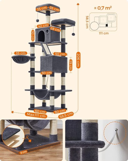 Zdjęcie oferty: Drapak dla kota 206cm drzewko legowisko kotów