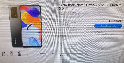 Zdjęcie oferty: Xiaomi Red i Note 11 Pro 5G 6/128 GB graphite gray