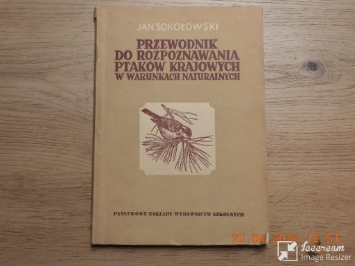 Zdjęcie oferty: Przewod. do rozp. ptaków kraj.Sokołowski wyd 1954