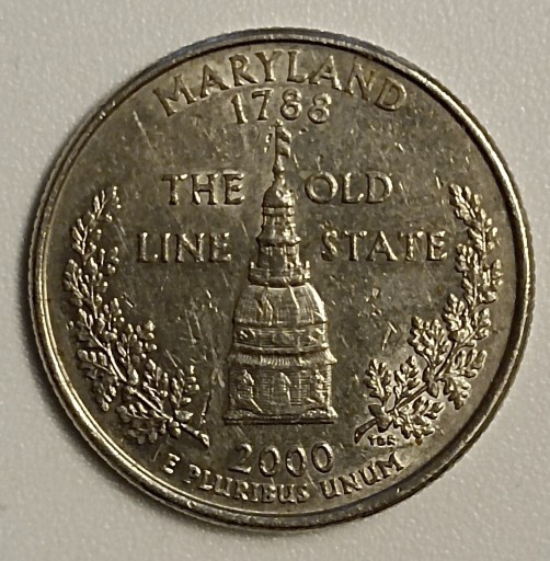 Zdjęcie oferty: Rzadka Moneta USA QUARTER MARYLAND 25 CENTÓW 2000