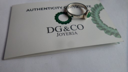 Zdjęcie oferty: Pierścionek srebrny 12 próba 950 z szmaragdem-Kolumbia-z atestem