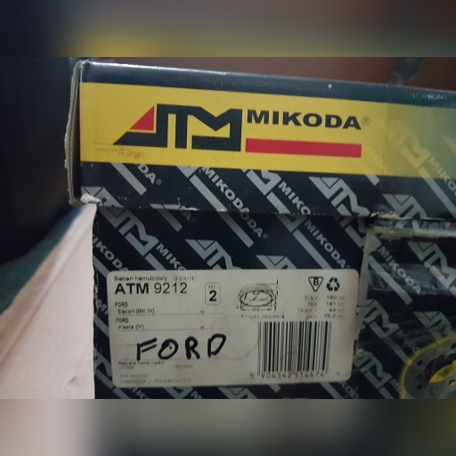 Zdjęcie oferty: Bębny hamulcowe tył Ford Mazda ATM 9212