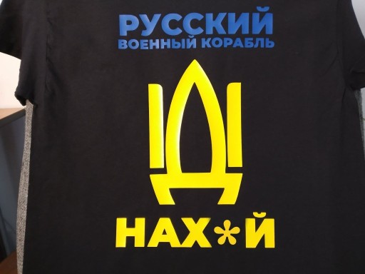 Zdjęcie oferty: T-shirt "Rosyjski okręcie wojenny... " z trójzębem