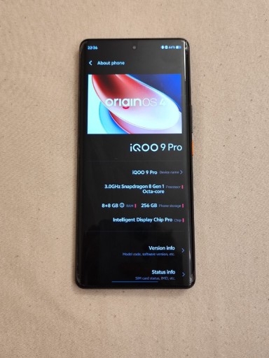 Zdjęcie oferty: Vivo iQOO 9 Pro 8/256GB flagowiec sprawny w 100%