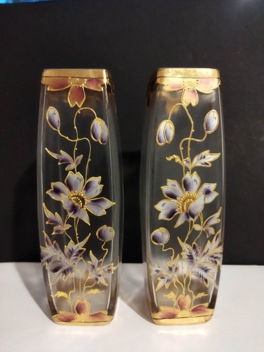 Zdjęcie oferty: Secesja para wazonów malowanych Riedel 1900