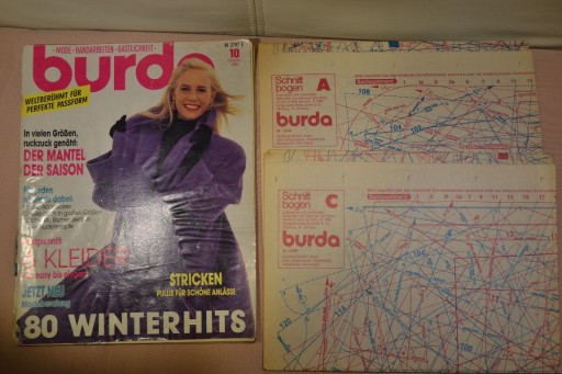 Zdjęcie oferty: Burda nr 10 1990 r. + 2 arkusze wykrojów