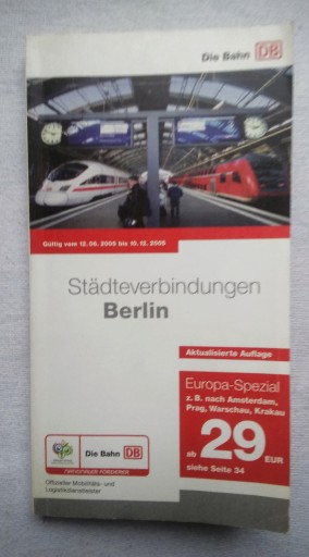 Zdjęcie oferty: Rozkład jazdy pociągów z Berlina 2005
