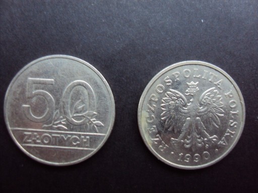 Zdjęcie oferty: Monety 50 zł nominał z 1990r. j. foto