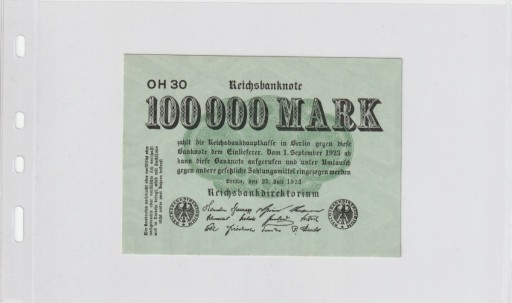 Zdjęcie oferty: 100 000 Mark Seria OH 30   INFLACJA 1923