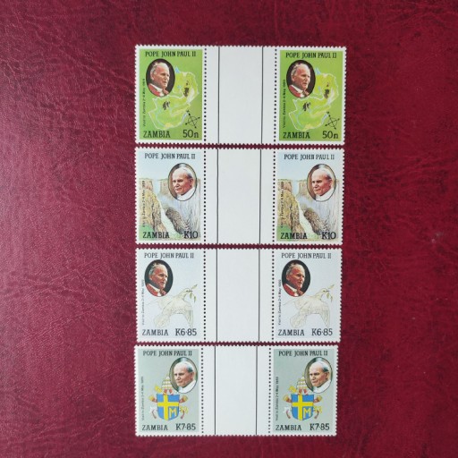 Zdjęcie oferty: PAPIEŻ JAN PAWEŁ II - ZAMBIA 1989 - CHR. 117  parki z międzypolem