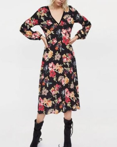 Zdjęcie oferty: ZARA sukienka midi Floral print S/M