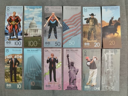 Zdjęcie oferty: USA 6x zestaw banknotów polimerowych DONALD TRUMP 