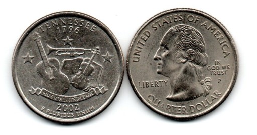 Zdjęcie oferty: USA  25 CENTÓW QUARTER DOLLAR TENNESSE 2002