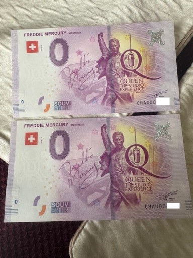 Zdjęcie oferty: 2 x QUEEN banknot 0 euro Freddie Mercury 2019-2