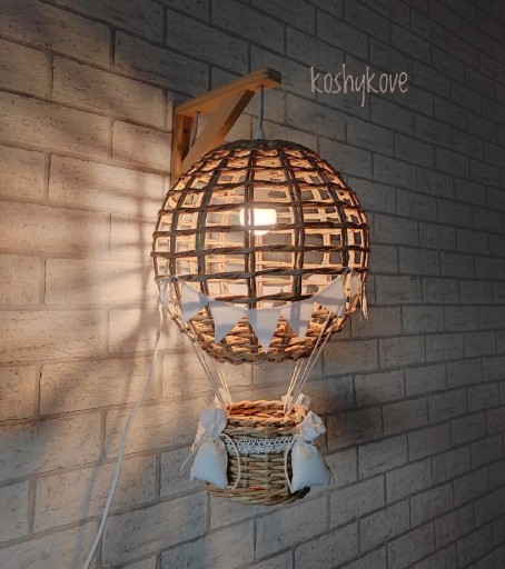 Zdjęcie oferty: Lampka kinkiet nocna balon beż biały handmade