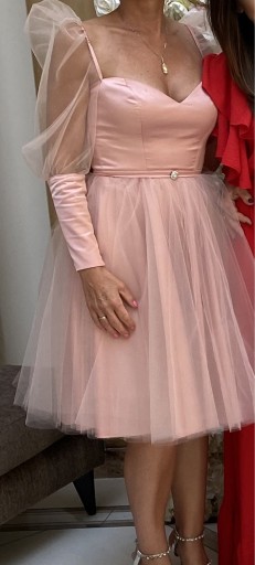 Zdjęcie oferty: Sukienka pudrowo różowa ręcznie szyta