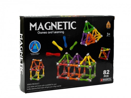 Zdjęcie oferty: Klocki magnetyczne konstrukcyjne 82 elementy