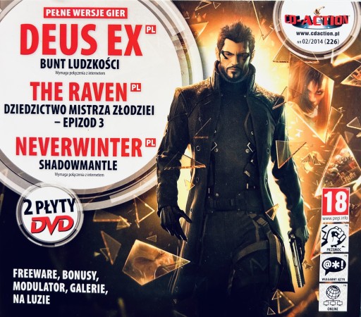 Zdjęcie oferty: Gry PC CD-Action 2x DVD nr 226: Deus Ex, The Raven
