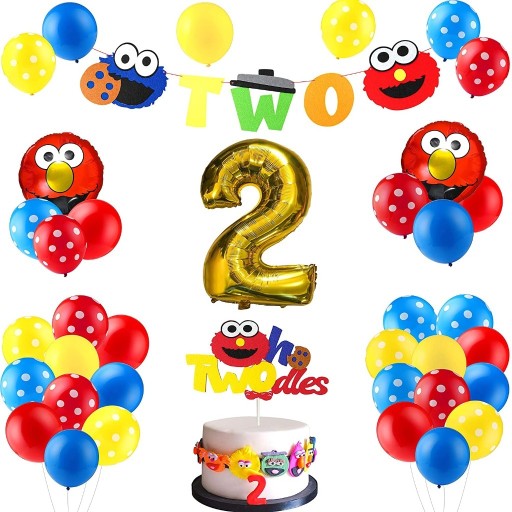 Zdjęcie oferty: Zestaw urodzinowy dla 2 latka Elmo Ulica sezamkowa