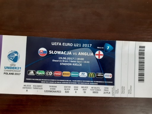 Zdjęcie oferty: SŁOWACJA - ANGLIA 2017 MME U-21