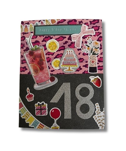 Zdjęcie oferty: Ręcznie robiona kartka urodzinowa na 18. urodziny