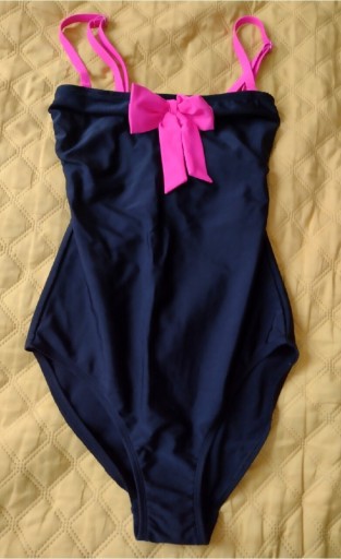 Zdjęcie oferty: Czarny róż kostium kąpielowy z kokardą r. 36