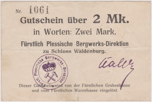 Zdjęcie oferty: Waldenburg (Wałbrzych), 2 Mk, b.d.