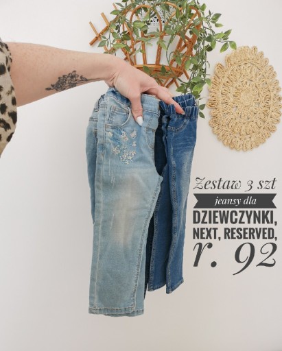 Zdjęcie oferty: Zestaw 3 szt jeansy, next, Reserved 92