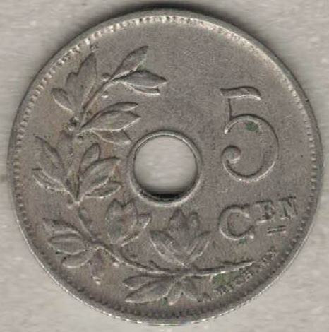 Zdjęcie oferty: Belgia 5 centymów centimes 1927 E 19 mm nr 3