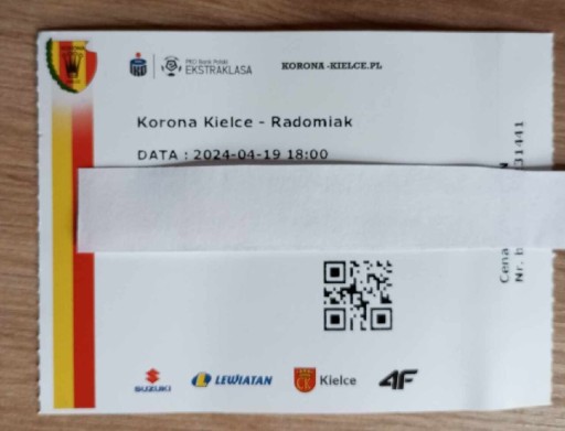 Zdjęcie oferty: Bilet Korona Kielce - Radomiak Radom 19.04.2024