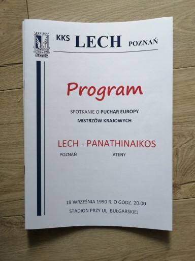 Zdjęcie oferty: Program Lech Poznań - Panathinaikos Ateny 1990