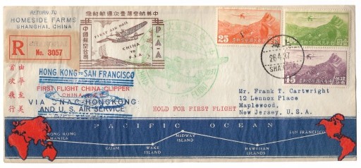 Zdjęcie oferty: Pierwszy lot (Chiny) Hong Kong - USA, 29.4.1937