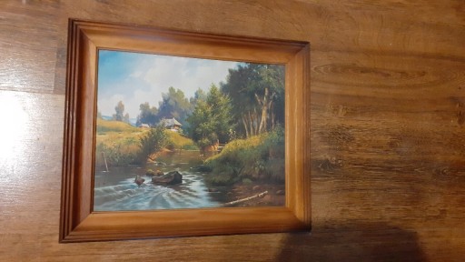 Zdjęcie oferty: Obraz w drewnianej ramie 30x36 cm, krajobraz