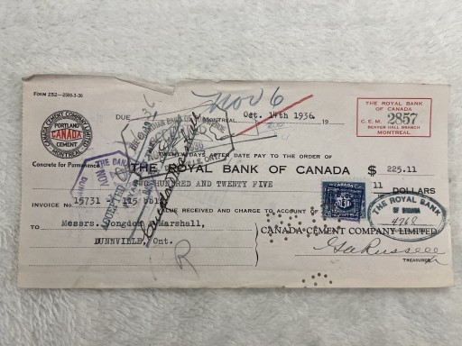 Zdjęcie oferty: Czek Canada 1934 r.