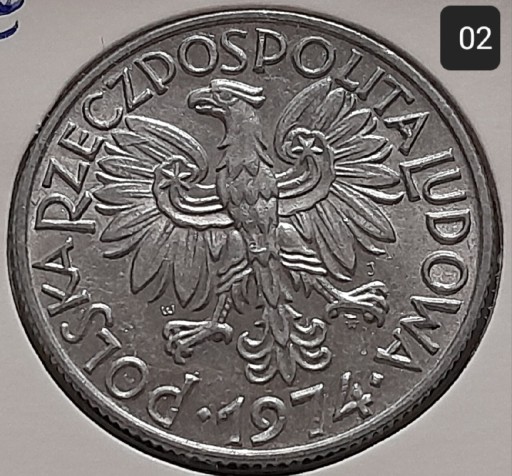 Zdjęcie oferty: 5 zł złotych 1974r. Stan (+2/-1)