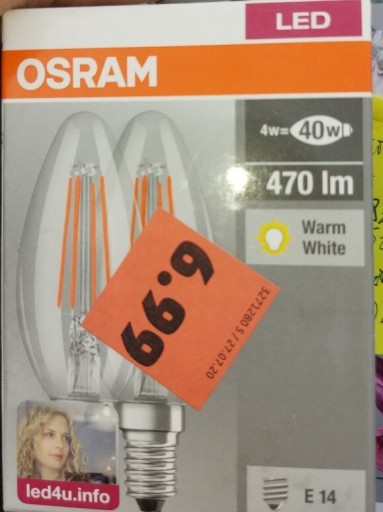 Zdjęcie oferty: Zarowki Osram E14 LED 4W=40W A++