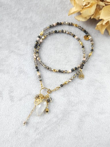 Zdjęcie oferty: Kwarc dymny i różowy, obsydian, rodonit, hematyt, stal UNIKAT