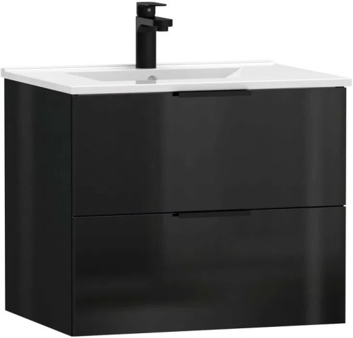 Zdjęcie oferty: Szafka z umywalką WYSOKA JAKOŚĆ CZARNY POŁYSK polecam 60X45CM NOWA