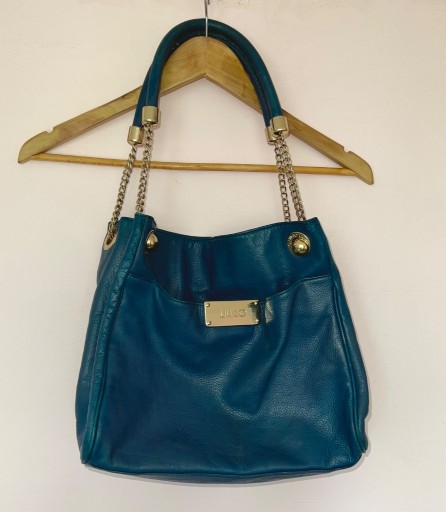 Zdjęcie oferty: Liu Jo niebieska skórzana torebka worek pojemna 