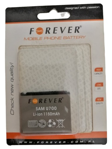 Zdjęcie oferty: Bateria Forever do Samsung U700 1150 mAh