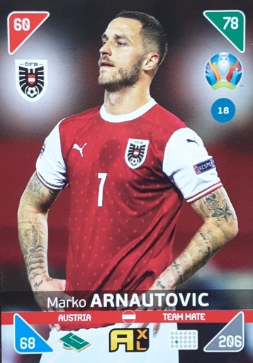 Zdjęcie oferty: Karta Euro 2020 KICK OFF Marko Arnautovic (nr. 18)