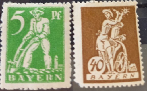 Zdjęcie oferty: Znaczki pocztowe Bavaria 1920r.z serii Rolnictwo. 